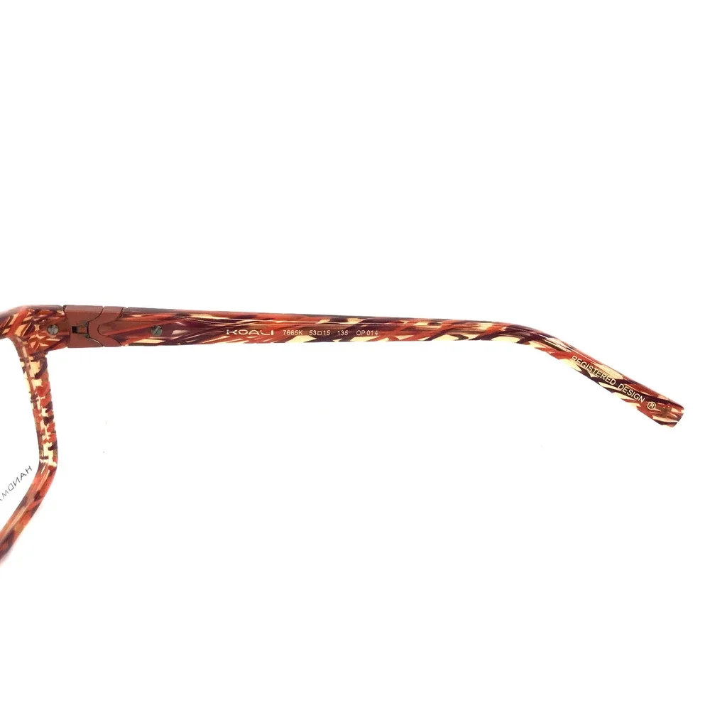 Koali Eyeglasses Frames 7665K OP014 Brown Red Rectangle Full Rim 53-15-135